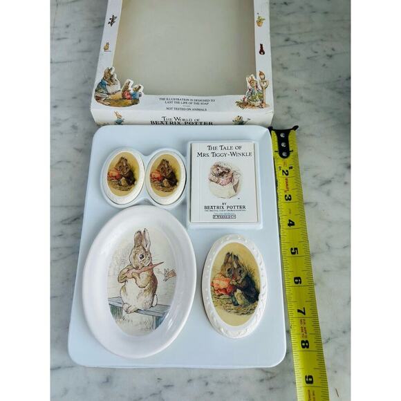 1992 Beatrix Potter Story Book Soap Dish Gift Set Collectible Peter Rabbit - Picture 3 of 12